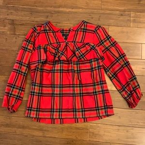 Jcrew xxs ruffle flannel